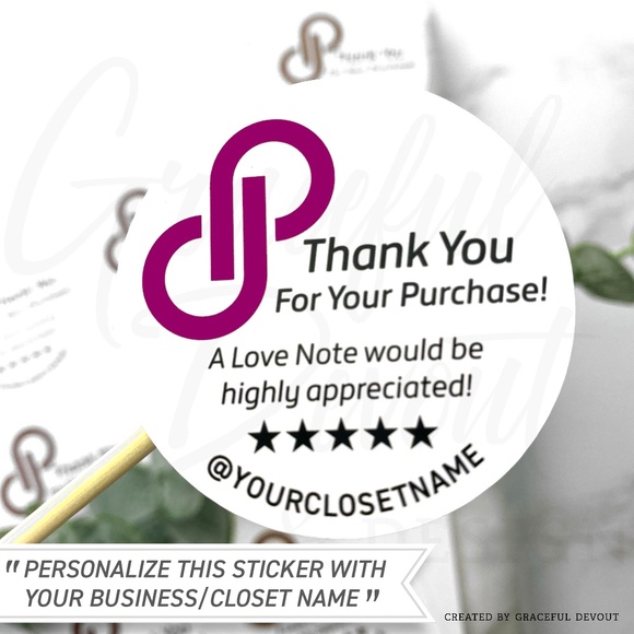 Poshmark -Thank You Round Sticker- 2" (inches) (48ct.) [GD38-48] - Picture 3 of 6